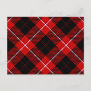 Carte Postale Cunningham Tartan rouge noir