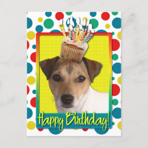 Carte Postale Cupcake anniversaire - Jack Russell