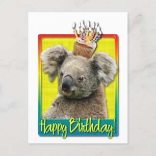 Carte Postale Cupcake anniversaire - Koala