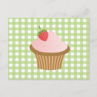 Carte Postale Cupcake au chocolat aux fraises