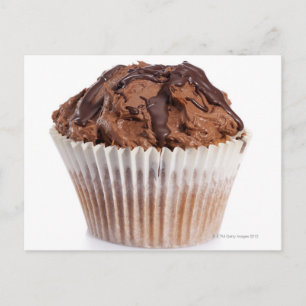 Carte Postale Cupcake avec glaçage au chocolat