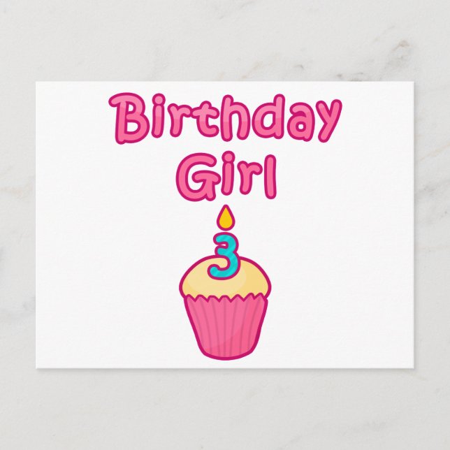 Carte Postale Cupcake Birthday Girl 3 (Devant)