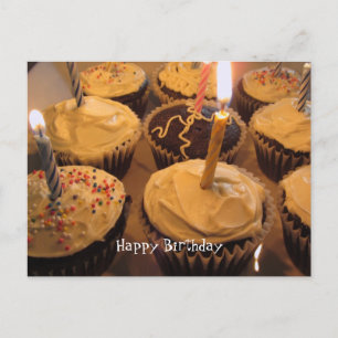 Carte Postale Cupcake d'anniversaire avec bougies