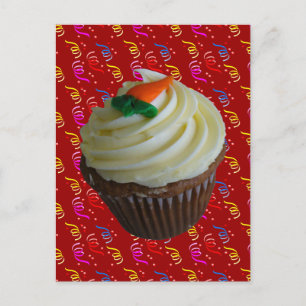 Carte Postale Cupcake de carottes avec Confetti