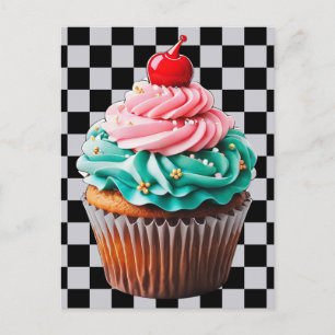 Carte Postale Cupcake Dessert Joyeux Clipart d'anniversaire