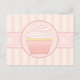Carte Postale Cupcake doux rose élégant