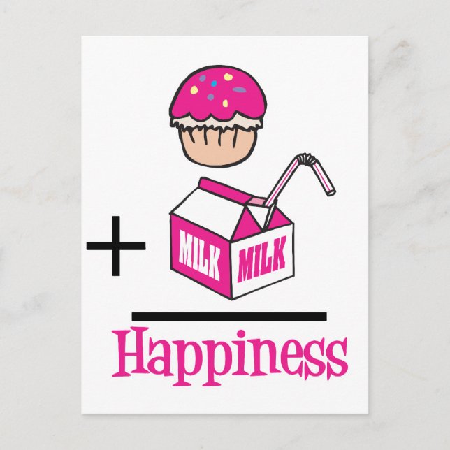 Carte Postale Cupcake Plus Milk Happiness (Devant)