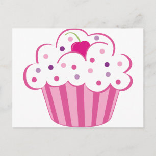 Carte Postale Cupcake rose