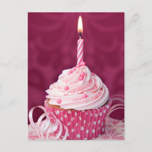 Carte Postale cupcake rose (Devant)