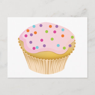 Carte Postale Cupcake rose
