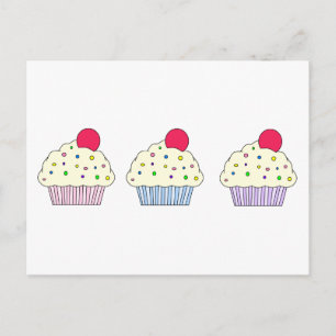 Carte Postale Cupcakes à la vanille