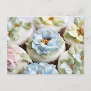 Carte Postale Cupcakes avec glaçage aux fleurs