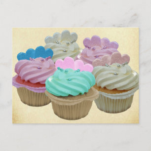 Carte Postale Cupcakes colorés