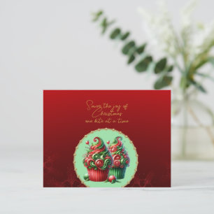 Carte Postale Cupcakes de Noël Savourez la Joie