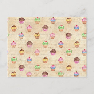 Carte Postale Cupcakes vintages