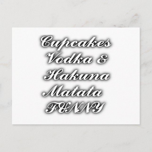 Carte Postale Cupcakes Vodka Hakuna Matata FUNNY (Devant)