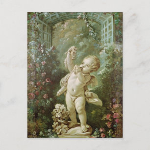 Carte Postale Cupidé avec des raisins
