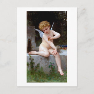 Carte Postale Cupidé avec un papillon, Bouguereau