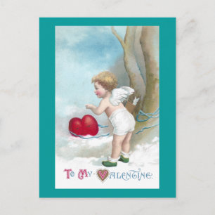 Carte Postale Cupidé dirige le coeur où aller