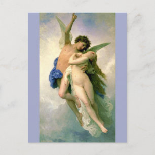 Carte Postale Cupidé et psychique par Bouguereau
