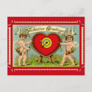 Carte Postale cupide vintage valentine