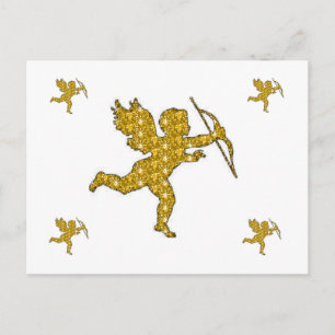Carte Postale Cupidon Or