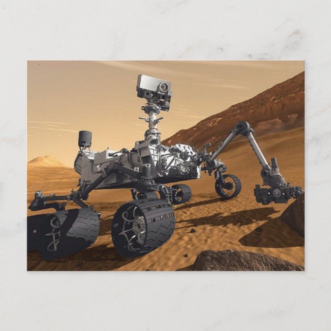 Carte Postale Curiousity Mars Rover, mission spatiale planétaire (Devant)