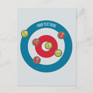 Carte Postale curling Maison et pierres de curling vue du haut