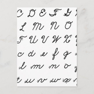 Carte Postale cursive main chart