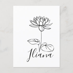 Carte Postale Custom Juillet Eau Lily Cadeau Fleur de naissance 