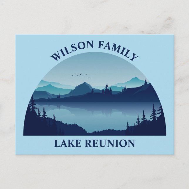 Carte Postale Custom Lake House Famille Réunion Vacances d'été (Devant)