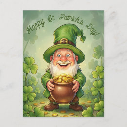 Carte Postale Custom Leprechaun Gnome Happy St. Patrick's Day 