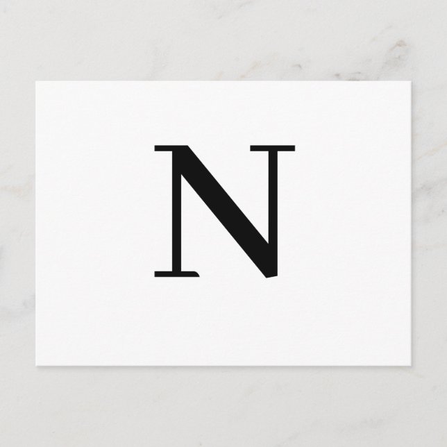 Carte Postale Custom Modern Minimalist Alphabet Design (Devant)
