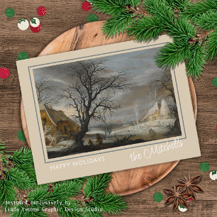 Carte Postale Custom Winter Wonderland Paysage peinture d'art