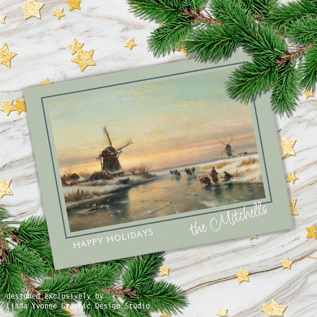 Carte Postale Custom Winter Wonderland Paysage peinture d'art (Créateur téléchargé)