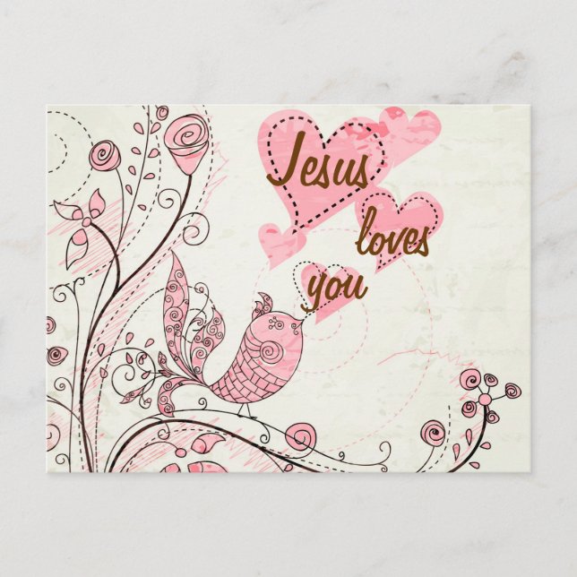 Carte postale Customisée aux oiseaux chanteurs (Devant)