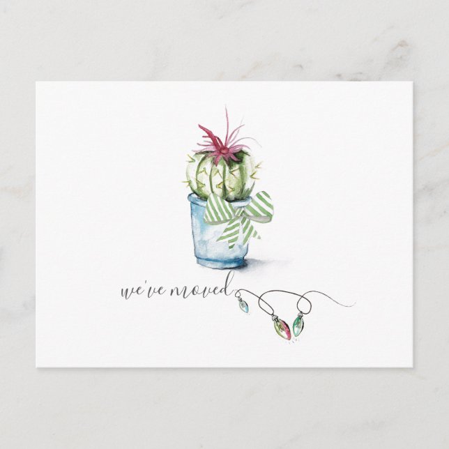 Carte Postale Cute aquarelle Cactus Moving Faire-part (Devant)