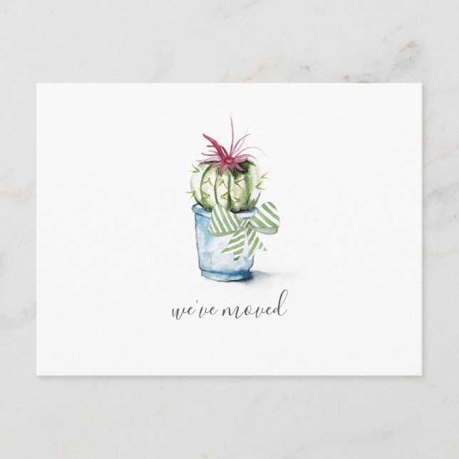 Carte Postale Cute aquarelle Cactus Moving Faire-part (Devant)