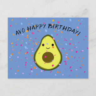 Carte postale Cute Avo Joyeux Anniversaire Avocado