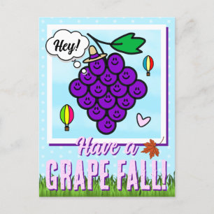 Carte Postale Cute Avoir Un Jour De Raisin Pun Alimentaire Autom