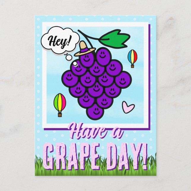 Carte Postale Cute Avoir Un Jour De Raisin Temecula Alimentation (Devant)