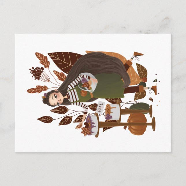 Carte Postale Cute Baker d'automne (Devant)