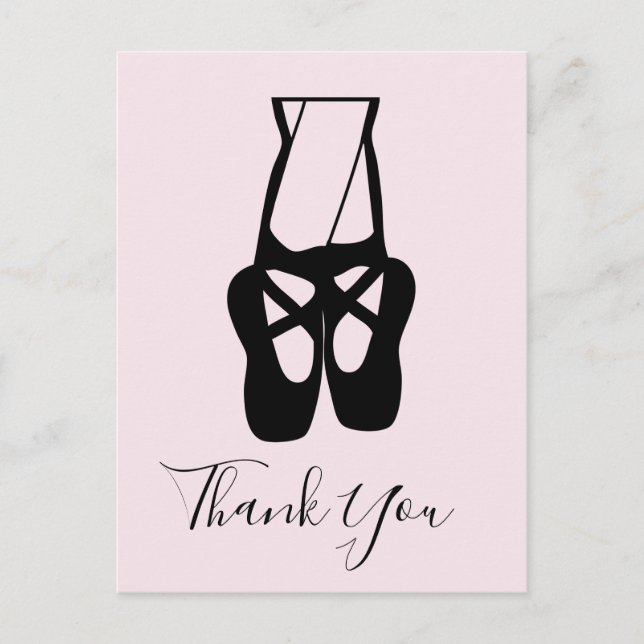 Carte Postale Cute Ballet Dancer Jambes & Chaussons Merci (Devant)