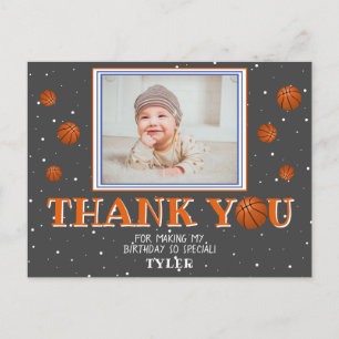 Carte Postale Cute Basketball Balls Chalkboard Photo Merci