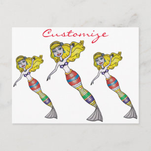 Carte Postale Cute Blonde Mermaid Thunder_Cove