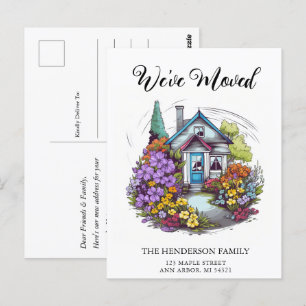 Carte Postale Cute Bungalow House New Home Moving Faire-part