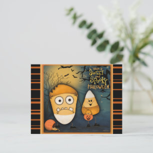 Carte Postale Cute Candy Corn Sweet Halloween Éffrayant
