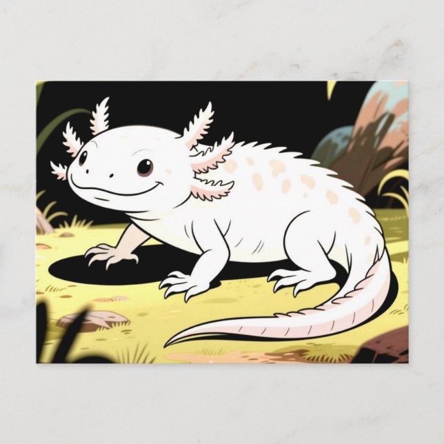 Carte Postale Cute Cartoon Axolotl  (Devant)