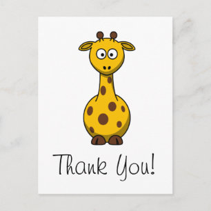 Carte Postale Cute Cartoon Giraffe Thank You Card