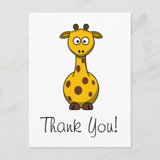 Carte Postale Cute Cartoon Giraffe Thank You Card